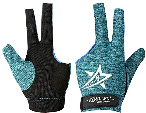 KONLLEN Billardhandschuhe, Poolhandschuhe aus Reiner Baumwolle, erhältlich für Linke und rechte Hand, atmungsaktives Mesh und verbesserter Grip für Erwachsene