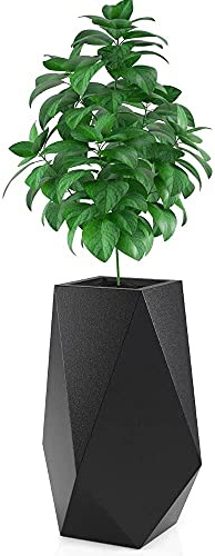 FORVEGA, Volcano, jardinière Haute sans étagère, Design Moderne, Durable, résistant au Gel et aux UV, polyéthylène, Noir, 80cm
