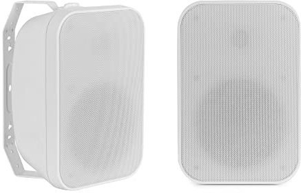 McGrey OLS-5251WH Coppia Altoparlanti da esterno - Diffusore sonoro da giardino, terrazza - Altoparlante HiFi a Muro - IP56 Impermeabile 50 Watt bianco