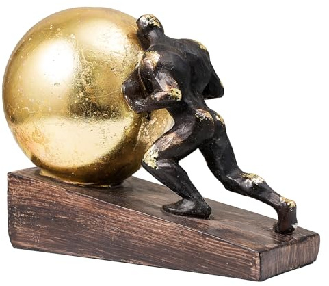 Lukitas Sisyphus Sculpture Home Decor, Struggler Statue, Sportsman Figurine Ornament for Office Living Room, Resin L8.5''