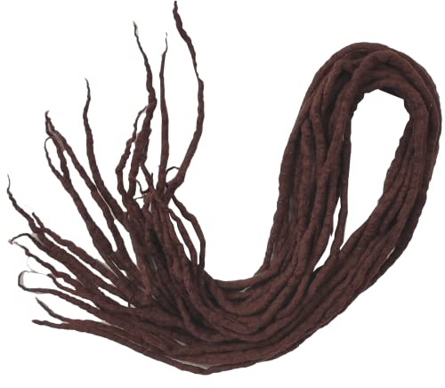 Dreads zum einflechten - Wool Dreadlocks - Extensions aus Echthaar (Wolle) vom Schaf - Naturprodukt aus Schafwolle (15 Strähnen, Chocolate Chip)