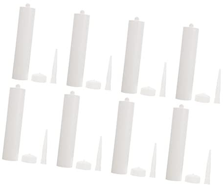 CIYODO 8 Ensembles Bouteilles D'extincteur De Mastic De Silicone Tubes De Calfeutrage Vides Tubes De Calfeutrage De Mastic Calfeutrer Un Tube Vide Pvc De Colle Émulsion Blanche