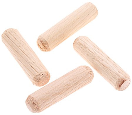 100 Stück Holzdübel, Schrank, Schublade, rund, geschlitzt, for Basteln, Zentrierstifte, Stangen, Set, Möbelzubehör, 8 x 30 mm, Zentrierstifte for Basteln