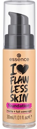 essence I LOVE FLAWLESS SKIN foundation, Nr. 50, langanhaltend, mattierend, sofortiges Ergebnis, matt, vegan, ölfrei, UVA- und UVB-Filter + SPF 20, ohne Parfüm, 1er Pack (30ml)