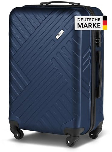 Xonic Design Reisekoffer - ABS Hartschalen Koffer mit 360° Leichtlauf-Rollen - hochwertiger Trolley mit Zahlenschloss in M-L-XL oder Set (Business Nightblue, XL)