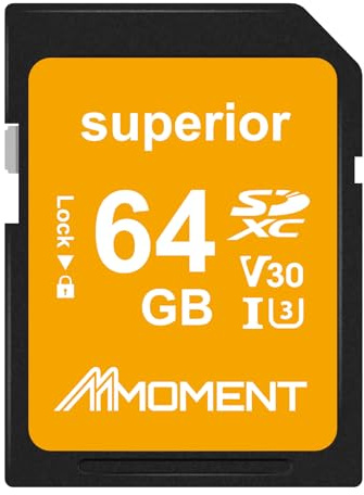 MMOMENT 64GB Full-Size SD Card UHS-I U3 V30 Class 10 High Speed SDXC – Up to 90MB/s Read, 50MB/s Write, Compatible with DSLR Camera, Laptop, Camcorder, 4K UHD Video
