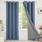 Deconovo Total Blackout Curtains with Coating, Faux Linen Eyelet Thermal Door Curtains 84 Inch Drop for Living Room, 52 x 84 Inch(Width x Length), Blue, One Pair