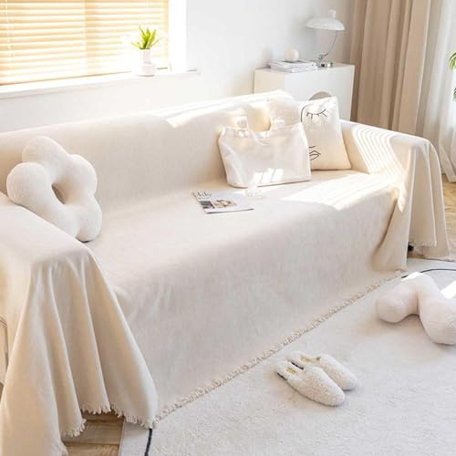 MTHGH Sofaüberwurf Decke L Form Ecksofa rutschfest Wasserdicht Sofadecke Decke Für Sofa XXL Decke Wohnzimmer Sofa Sofa Decke Couch Überwurf Decken Für Sofa,milkwhite-180x220cm