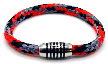 Armband Red camouflage aus farbintensiven Paracord-Segeltau mit schwarz emailliertem Edelstahlmagnetverschluss (22.00)