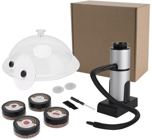 Eljeczt Smoking Gun Cocktail Räucherpistole Für Lebensmittel Mit 4 Räucherchips Smoking Gun Food Smoker Für Küche Gerichten Fleisch BBQ Getränke Käse Cocktails Sous Vide Steak