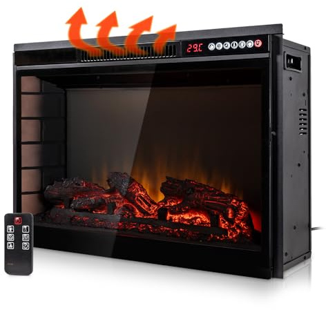 Termofol TF-EF-1325-051 Elektrokamin - Kamin Elektrisch - Heizung Elektrisch - Elektrokamin mit Heizung und Kaminfeuer - Elektrische Kamine - Led Kamin - Schwarz - 67x48,4x24,2 cm
