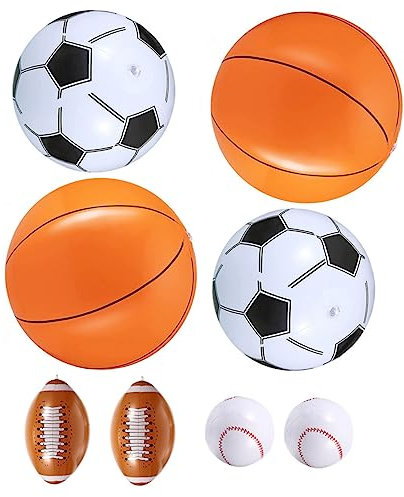 DRESSOOS 8St Wasserball-Set Mini-Wasserbälle Fußball Wasserball bläst Sich auf Spielzeug für Kleinkinder Ornament Sommer aufblasbarer Ball Leichter Fußball Sport Kinderball