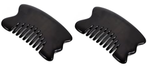 Beavorty 2stücke Horn Massagekamm Ergonomisches Massagewerkzeug Körper Und Kopfhautmassage Langlebigem Wasserbüffelhorn Verbessert Die Durchblutung Und Stress Für Gesicht Nacken Und