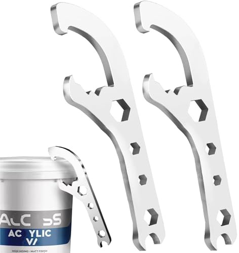 Bucket Opener Paint Can Opener Tool 5 Gallon Lid Opener Remover Wrench Manual Can Opener Spanner for Home Industrial Use Portable Multi-Size Multifunctional Adjustable Wrench 2pcs