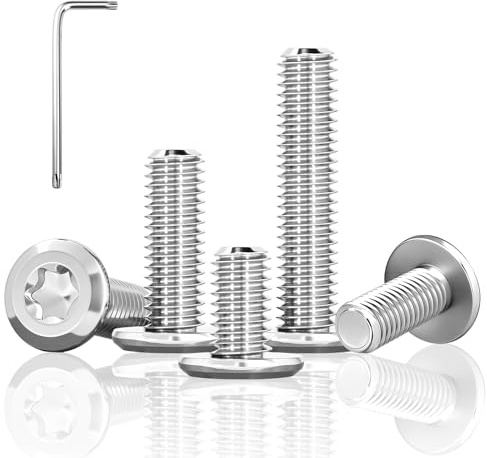 20 Stück Flachkopfschrauben M8 x 25 Torx M8 Schrauben Edelstahl Linsenkopfschrauben M8 A2 V2A Senkkopfschrauben M8 Vollgewinde Maschinenschrauben mit Torx-Schlüssel