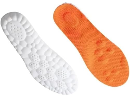 Orthopulse Ultra Soft Running Insole, Memory Foam Einlegesohlen, Orthopädische 4D Einlegesohle fur Schmerzfreie FuBe Damen und Herren, (Orange,43-44)