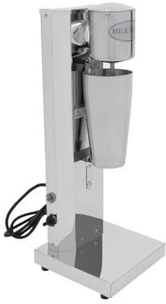 PUDLOR Mixer Smoothie Maker, 650 ml, frullatore elettrico da 180 W, 18000 rpm, frullatore per latte e caffè, in acciaio inox, a 2 velocità per negozi di tè, caffè, ristoranti