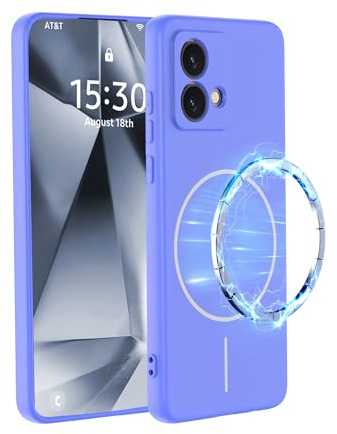 PanXCase Funda para Motorola Moto G84 - Carcasa Magnética de Silicona Delgada Suave Antigolpes Capa con Forro de Microfibra (Violeta)