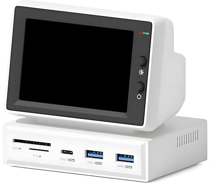RKXKJ Docking Station da 3,5 Pollici per Desktop, Mini Schermo USB, con CPU, RAM, HDD E Porte di Alimentazione 5V/2A, per Condividere Dispositivi USB, Regalo Perfetto per Il Fidanzato