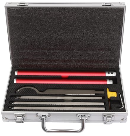 Carbide Wood-Turning Tool Set, 8 PCS Lathe Turning Tools, Lathe Roughing and Finishing Hollow Tool, Woodturning Tool Kit with 4 Carbide Inserts (Red)