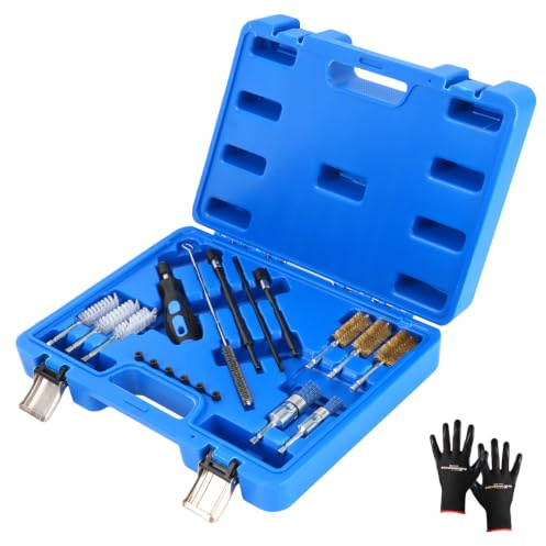 maXpeedingrods Kit de nettoyage pour injecteurs pour BMW Mercedes VW Audi | Diesel Outils à essence Injecteurs Injecteurs Outil de siège d'injecteur Baie Kit de nettoyage avec brosses en fil d'acier et