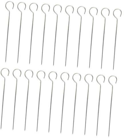 Angoily 20pièces Brochettes Barbecue Acier Inoxydable pour Viande Manipulation Facile Nettoyage Simple Résistance Chaleur
