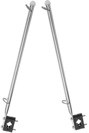 BESPORTBLE Ensemble de 2 Mâts de Pavillon en Acier Inoxydable pour Yacht Support de Fixation Rail de Bateau Marin Accessoire de Mer Montage Simple pour Voilier et Bateau de Pêche
