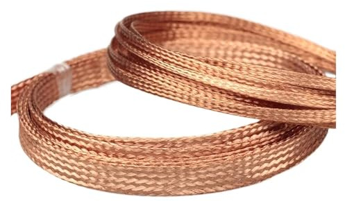 Cable Sleeves Flat Pure Copper Braid Cable Bare Wire Ground Lead 2mm~28mm(28mm,5 Metre)