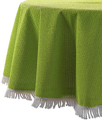 Wetterfeste Garten Balkon Terrasse Camping Weichschaum Tischdecke, Größe + Farbe wählbar (rund 130 cm, Apfelgrün)