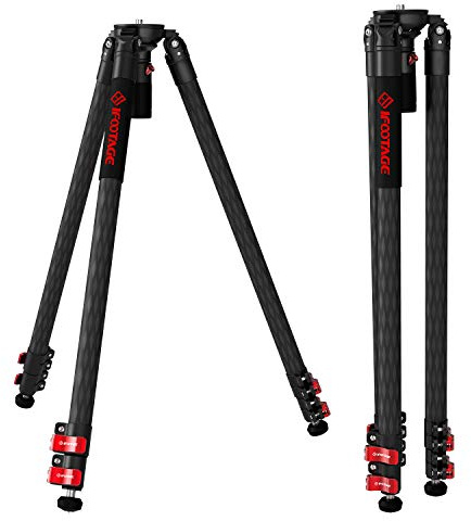IFOOTAGE Trépied pour caméra vidéo 155,9 cm en Fibre de Carbone avec loquet Rapide, Charge maximale de 9 kg, Compatible avec caméscopes Canon Nikon Sony DSLR