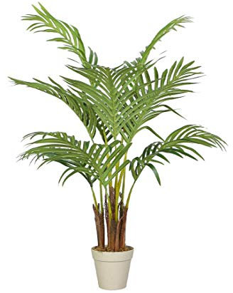 kunstpflanzen-discount.com Kunstpalme Phönix 80cm mit 10 Palmwedel und echtem Palmfasermaterial - Kleine künstliche Phönixpalme Dekopalme