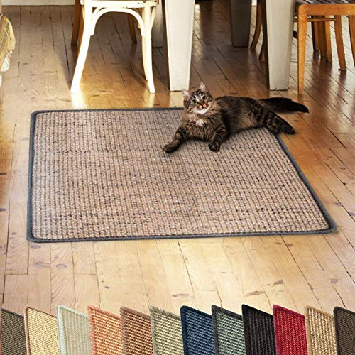 Casa Pura Tappeto da Graffiare in Sisal Naturale per Gatti Resistente Antiscivolo Perfetto per Proteggere i Vostri Mobili e Soddisfare le Unghie Esigenti del Vostro Felino Preferito (Sabbia, 50 x 50