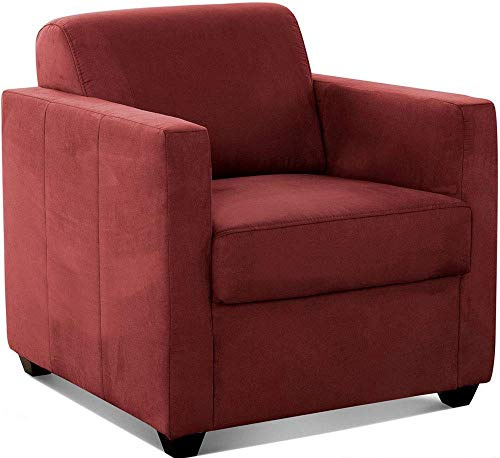 Cavadore Sessel Camerus mit Federkern / Polstersessel im trendigem Design / 78 x 80 x 83 / Mikrofaser: bordeaux