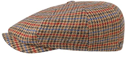 LIERYS Shetland Lambswool Ballonmütze Herren 100% Lammwolle Made in EU Baumwollfutter Atmungsaktiv Herbst Winter braun 62 cm