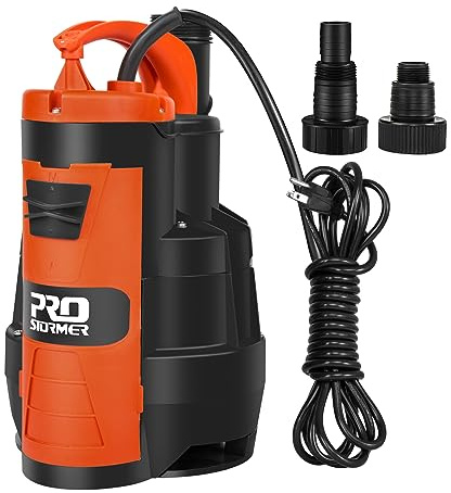 Sump Pump, Prostormer 3500 GPH 1HP Submersible Clean/Dirty Water Pump with Build-in Float Switch for Pool, Pond, Garden, Flooded Cellar and Irrigation