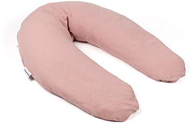 Doomoo Comfy Big Pregnancy Pillow - Adaptable for Breastfeeding, Maternity Pillow for Support, Elongated Shape, Organic Cotton - Tetra Pink