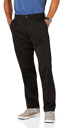Amazon Essentials Men's Classic-Fit Moisture-Wicking Stretch Golf Pants with Active Waistband (Available in Big & Tall), Black, 38W x 34L