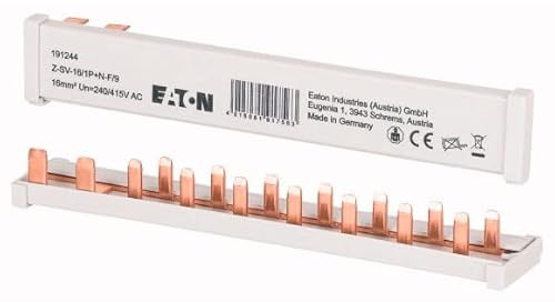 EATON Z-SV-16/1P+N-F/9 - BARRETTE DE PONTAGE HORIZONTALE - GRIS - 16 MM² - 63 A - 9 Modules - DISJONCTEURS PH/N