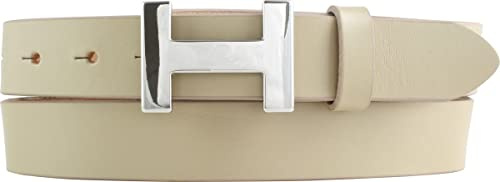 BELTINGER Damen-Gürtel HANNA aus Vollrindleder 3 cm | Schmaler Ledergürtel für Damen 30mm | Silber glänzend