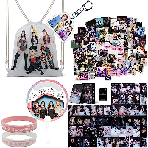 ZPPLD Blackpink Merchandise Set, Blackpink Fanartikel, Kpop Blackpink Geschenkset für Fans,Blackpink Kissenbezug,Blackpink Stickers