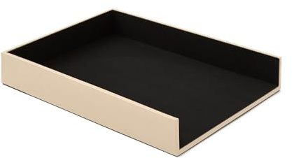 Eglooh Minerva Dokumentenablage Schreibtisch aus Regeneriertem Leder und Mikrofaser – Elegante Briefablage A4 Organizer – Büro Zubehör Made in Italy
