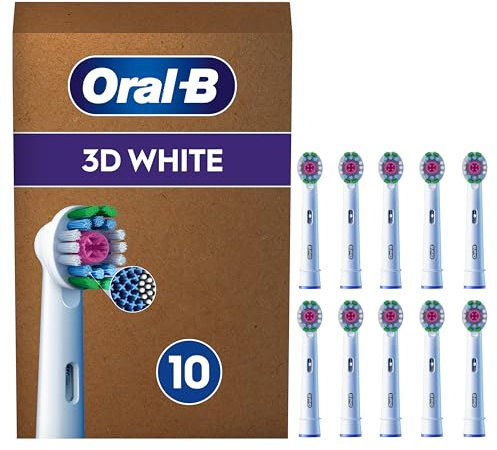 Oral-B Original Pro 3D White Electric Toothbrush Heads, 10 Count - Replacement Brush Heads with Polishing Cup, Teeth Whitening, Mailbox Compatible