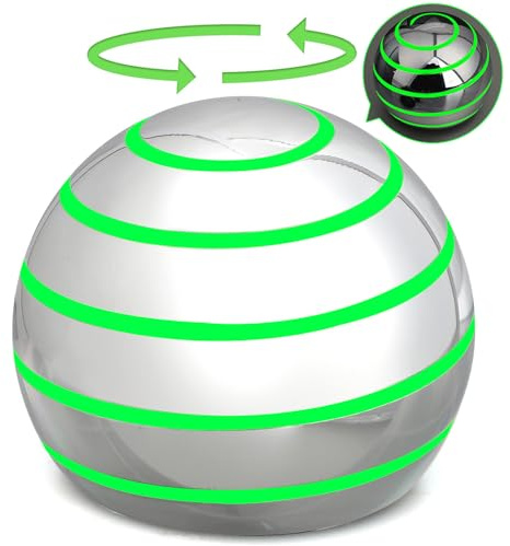 Leuchtender Fidget Spinner, kinetischer, Sich drehender Metall Schreibtischspielzeugball für Kinder Erwachsene, Schreibtischspielzeug, Dekoration, Geschenk für Jungen Mädchen (Silber)