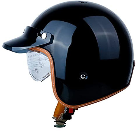 Casco Jet Vintage,Mezzo Casco Motociclista Uomo Donna Omologato ECE/DOT Caschi Jet Caschi Cromwell Con Visiera Parasole 3/4 Casco Moto Scodella Per Cruiser Scooter Street 1,M