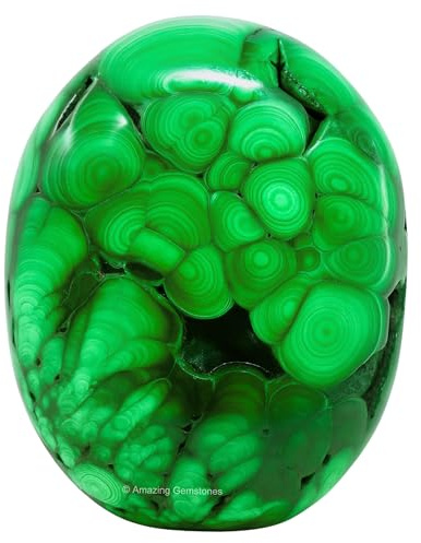 Amazing Gemstone - Cristales y piedras curativas de malaquita, grandes, para palma de mano, amuletos de suerte, energía positiva, meditación, original regalo de Navidad para mujer