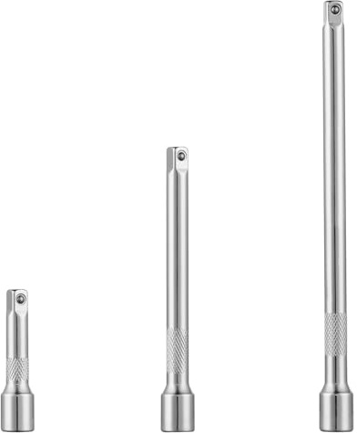 Nikcrlo Rallonge de 3/8 pouces, ensemble de rallonges de clé à douille (3, 6, 10 pouces), en acier au chrome vanadium