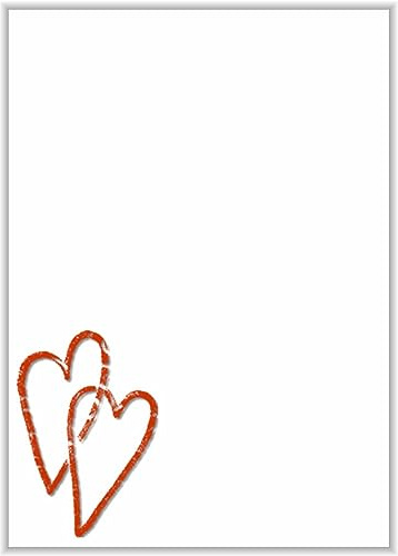 Briefpapier mit Herzen DIN A4 - Papier mit Herzchen - 20 Blatt - Motiv Nr. 018 | 80g/m²