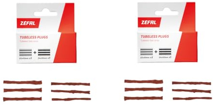 ZEFAL Pack Tubeless Plugs – Set mit 2 Packungen mit Reparaturstreifen für Tubeless-Reifen – 3 x Ø 2 mm + 3 x Ø 4 mm pro Box, Schwarz