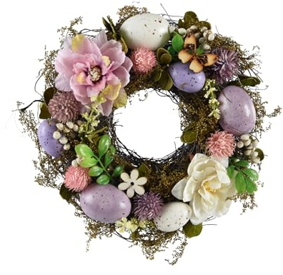 Kaemingk Osterblumenkranz mit Ostereiern, 23 cm