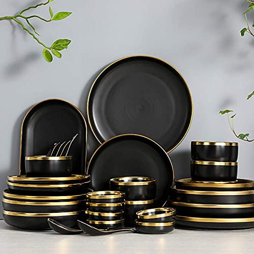 Nordic Style Dinnerware Set for 2/4/6 - Cyan Plates and Bowls - Chic Kitchen Dishes Set - Perfect for Home Dining Experience
